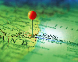 2000 --- Dublin Marked on Map --- Image by © Royalty-Free/Corbis