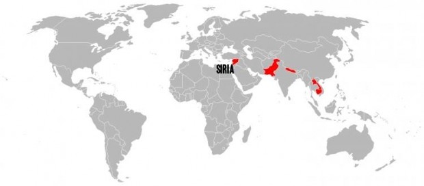 siria pe harta lumii