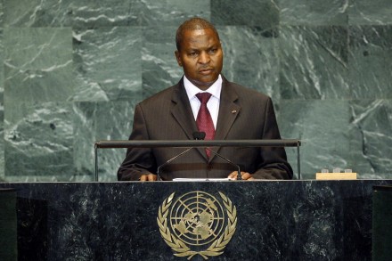 Faustin Archange Touadera, Prime Minister of the Central African Republic, addresses the general debate of the sixty-fourth session of the General Assembly. 25/Sep/2009. United Nations, New York. UN Photo/Erin Siegal. www.unmultimedia.org/photo/