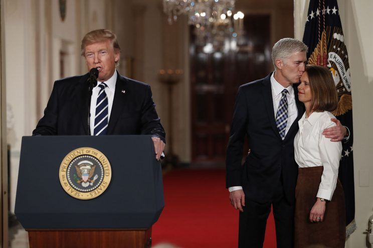 President Trump introduces Judge Neil Gorsuch as his nominee for the Supreme Court. (AP Photo/Carolyn Kaster)